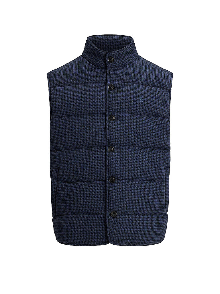 Polo Ralph Lauren pour homme. 710P03971001 Gilet Estate-Rib en pied-de-poule marine (L), Casuel, Coton, Classique